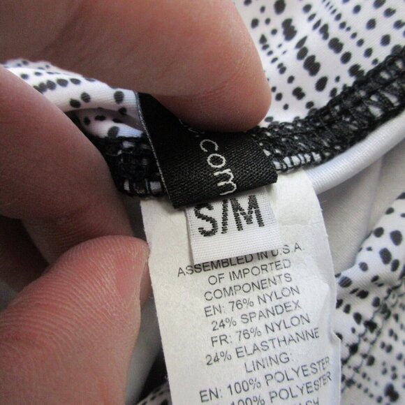 Onzie Leggings Women S/M Black White Patterned Mid Rise Activewear Yoga 206 - Picture 4 of 12